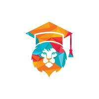 Löwe-Studenten-Vektor-Logo-Design. Logo-Konzept der Löwenakademie. vektor