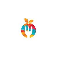 Logo-Design für gesunde Lebensmittel. diät- und gewichtsverlustkonzept. vektor