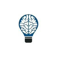 Glühbirne und Gehirn-Logo-Design. kreative Glühbirne Idee Gehirn Vektor Icon.