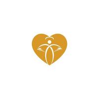 abstrakt ängel vektor logotyp design. representerar de begrepp av religion, vänlighet och välgörenhet.
