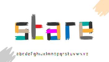 måla borsta kalligrafi små alfabet brev logotyp design vektor