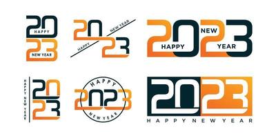Satz von Nummer 2023 Logo Design Bundle für das neue Jahr mit einzigartigem kreativem Konzept Premium-Vektor vektor