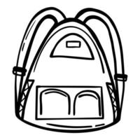 enda ett linje teckning ryggsäck. ryggsäck ikon. linje stil. vektor illustration. tillbaka till skola element. vandra väska och ryggsäck. camping ryggsäck för vandring, resa och turism.