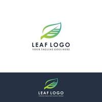 grön blad eco organik logotyp desain mall Vektor