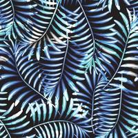 tropische palmblätter nahtloses muster. abstraktes kokosblattmuster mit bunter form auf dunklem hintergrund. Laub Musterdesign. Naturtapete. exotische Tropen. Sommerdesign. druckt Textur vektor