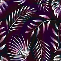 abstrakt tropisk sömlös mönster med färgrik monstera handflatan löv och lövverk på gerunge bakgrund textur. naturlig dekorativ. djungel tapet skriva ut. exotisk tropisk. sommar design. vår. falla vektor