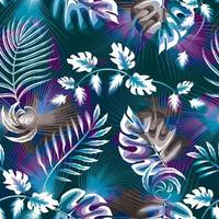 buntes abstraktes tropisches Dschungelmuster. Modische Drucktextur mit Monstera-Palme auf Gerunge-Hintergrund. exotische Tropen. Sommerdesign. Herbsttapete. Natur Hintergrund. Frühling. Herbst. Farbe vektor