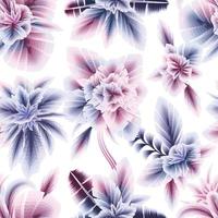 botanisches nahtloses muster mit rosa und blauer farbzusammenfassung. bunte stilvolle blumen. Blumenhintergrund. exotische Tropen. Sommerdesign. modische nahtlose Druckstruktur. Herbsttapete. Natur vektor