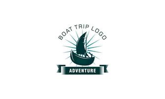 äventyr båt, segelbåt och båt resa logotyp design vektor mall