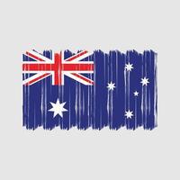 Pinselvektor mit australischer Flagge. Nationalflaggenpinsel-Vektordesign vektor