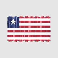 Pinselvektor mit Liberia-Flagge. Nationalflaggenpinsel-Vektordesign vektor