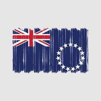 Cook-Inseln-Flag-Pinsel-Vektor. Nationalflaggenpinsel-Vektordesign vektor