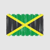 jamaica flagga borsta vektor. nationell flagga borsta vektor design
