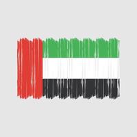 Pinselvektor der Flagge der Vereinigten Arabischen Emirate. Nationalflaggenpinsel-Vektordesign vektor