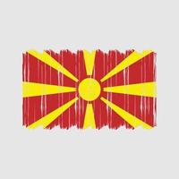 Nordmazedonien-Flaggenbürstenvektor. Nationalflaggenpinsel-Vektordesign vektor