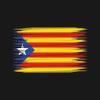 Katalonien-Flagge-Pinsel. Nationalflagge vektor