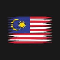 malaysia flaggborste. National flagga vektor