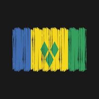 St. Vincent und der Grenadinen-Flaggenbürstenvektor. Nationalflaggenpinsel-Vektordesign vektor