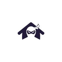 Ninja-Haus-Vektor-Logo-Design. vektor