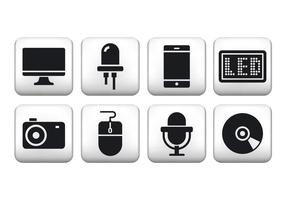 Freie Technologie Button Icons vektor