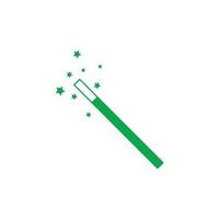 eps10 grünes Vektor-Zauberstab-Werkzeug oder Stick mit Sternsymbol isoliert auf weißem Hintergrund. Zauberstab-Zauberersymbole in einem einfachen, flachen, trendigen, modernen Stil für Ihr Website-Design, Logo und Ihre Anwendung vektor
