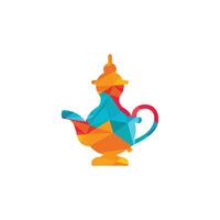 Designvorlage für islamische Teekannenvektoren. traditionelle teekanne ramadan arabische islamische feier vektorillustration. vektor