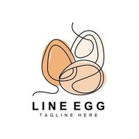 Ei-Logo-Design-Vorlage. natürlicher Nahrungsvektor von eierlegenden Tieren. Line-Art-Design-Logo. vektor