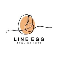Ei-Logo-Design-Vorlage. natürlicher Nahrungsvektor von eierlegenden Tieren. Line-Art-Design-Logo. vektor