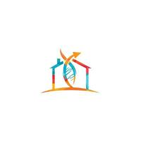 DNA-Home-Logo-Vektor-Design. Logo-Design für das Gesundheitswesen. vektor