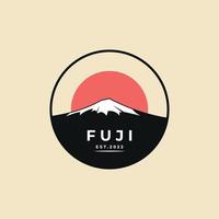 Abzeichen Berg Fuji Japan Logo-Vektor-Design-Vorlage vektor
