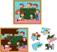 Foto-Puzzle-Spiel für Schulkinder vektor