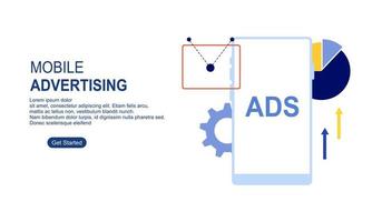 mobil reklam, social media kampanj, digital marknadsföring begrepp illustration vektor
