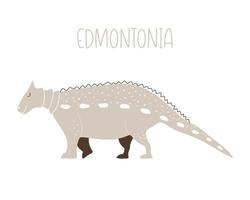 blå jurassic dinosaurie edmontonia isolerat på vit bakgrund. vektor illustration av vild djur.