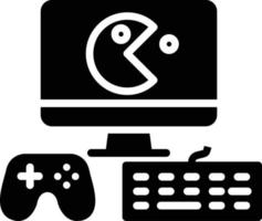 Gaming-Setup-Glyphen-Symbol vektor