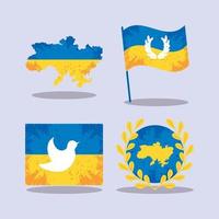 bete für die ukraine, symbolsatz vektor