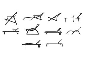 Freie Beach Chair Icons vektor