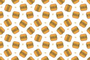 Fast-Food-Burger nahtloser Mustervektor vektor