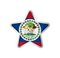 Belize-Flagge im Stern. Knopfstern und Flaggenvorlage. einfache Bearbeitung und Vektor in Gruppen. Nationalflaggenvektorillustration auf weißem Hintergrund.