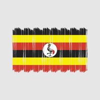 Uganda-Flagge-Pinsel-Vektor. Nationalflaggenpinsel-Vektordesign vektor