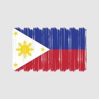 philippinischer Flaggenbürstenvektor. Nationalflaggenpinsel-Vektordesign vektor