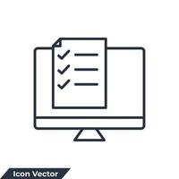 Checkliste Browserfenster Symbol Logo Vektor Illustration. Symbolvorlage für Computer- und Dokumenten-Checklisten für Grafik- und Webdesign-Sammlung