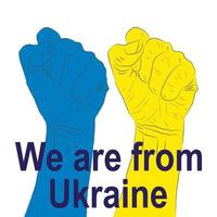 hjälp ukraina. händer ukrainska nationell färger. antikrig kreativ begrepp text vektor