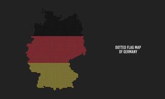 gepunktete Flaggenkarte von Deutschland-Vektorillustration mit dunklem Hintergrund vektor