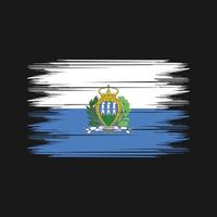 san marino flagga borsta vektor. nationell flagga borsta vektor