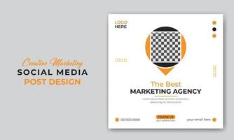 Designvorlage für Social-Media-Posts oder Web-Banner einer Agentur für digitales Marketing für kreative Unternehmen vektor