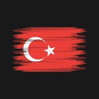 türkei-flaggenbürstenvektor. Pinselvektor der Nationalflagge vektor