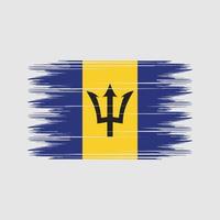 Barbados-Flaggenbürstenvektor. Pinselvektor der Nationalflagge vektor