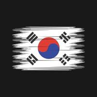 Südkorea-Flaggenbürstenvektor. Pinselvektor der Nationalflagge vektor