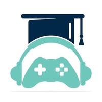 gaming utbildning logotyp begrepp design mall. gaming coaching podcast logotyp. vektor