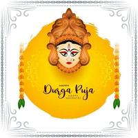 Lycklig Navratri och durga puja religiös inidan festival bakgrund vektor